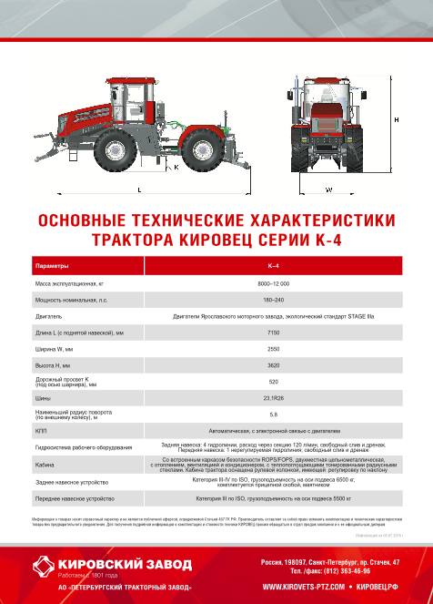 Трактор к-744 — четвертое поколение «кировцев»