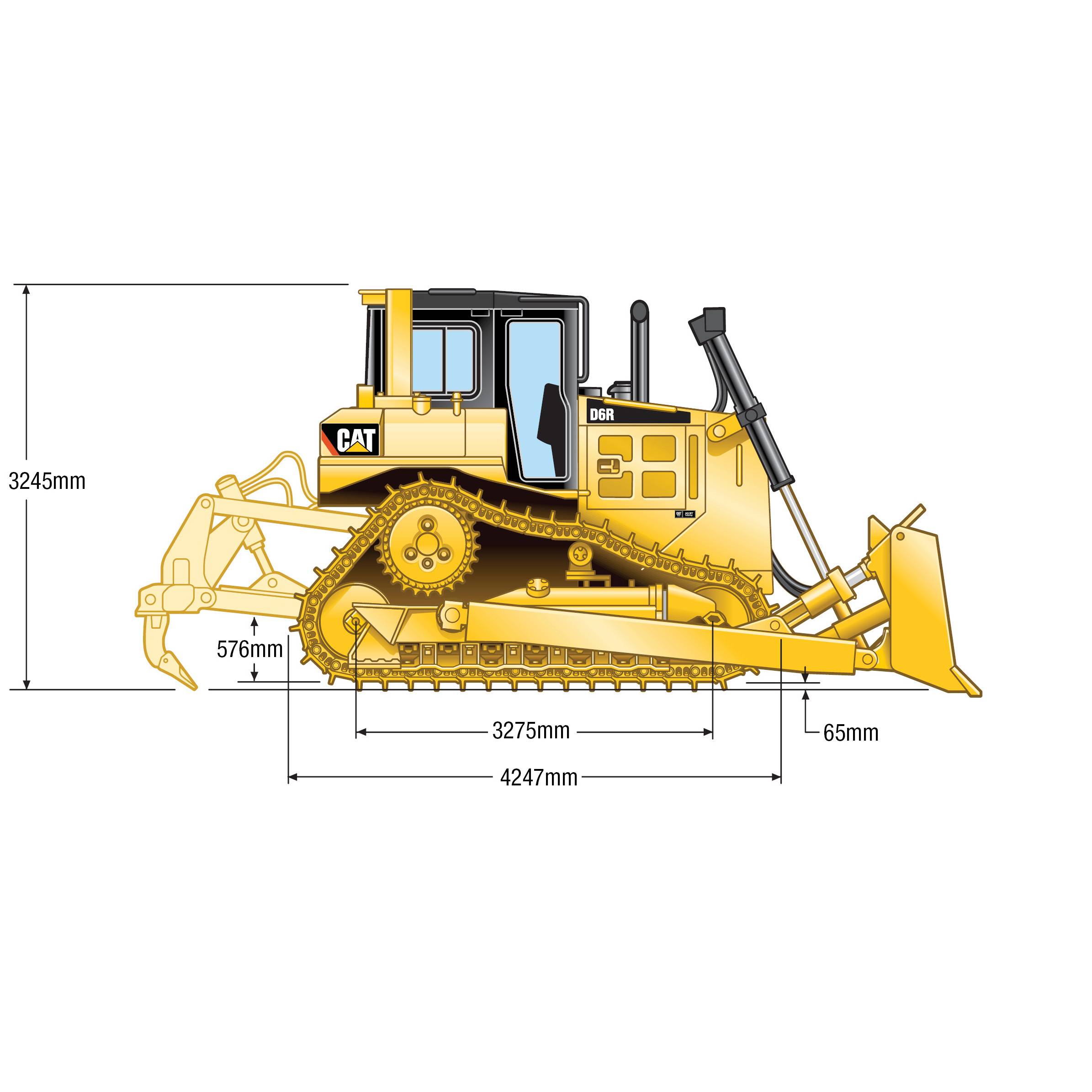 Caterpillar d6r xl бульдозер (гусеничный трактор) - технические характеристики спецтехники