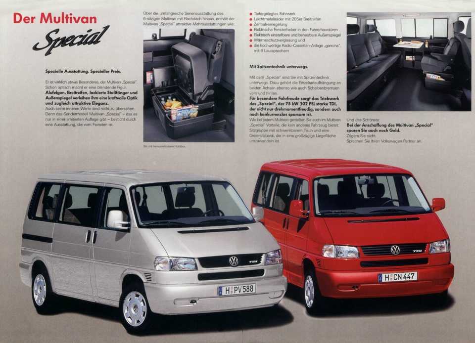 Технические характеристики volkswagen transporter t4