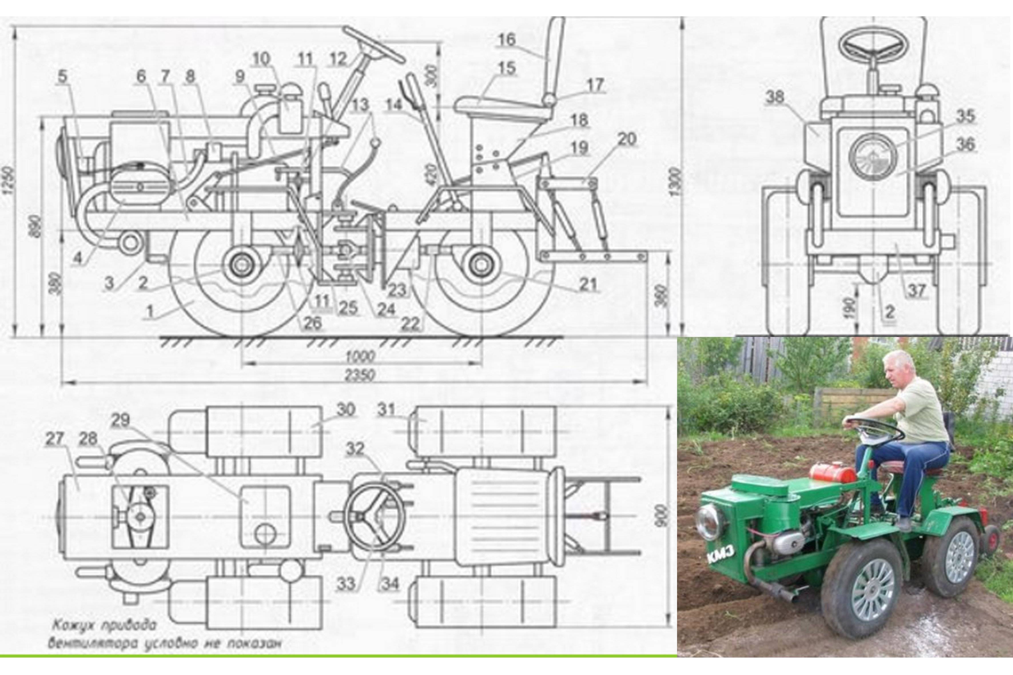 Вом трактора: своими руками, как сделать на самодельный минитрактор, передний, чертежи и размеры