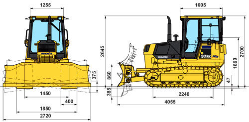 Komatsu d65 - технические характеристики бульдозера