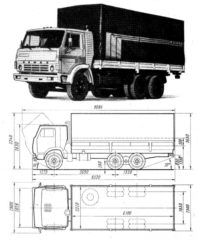 Камаз-53212 технические характеристики: двигатель, трансмиссия, кабина