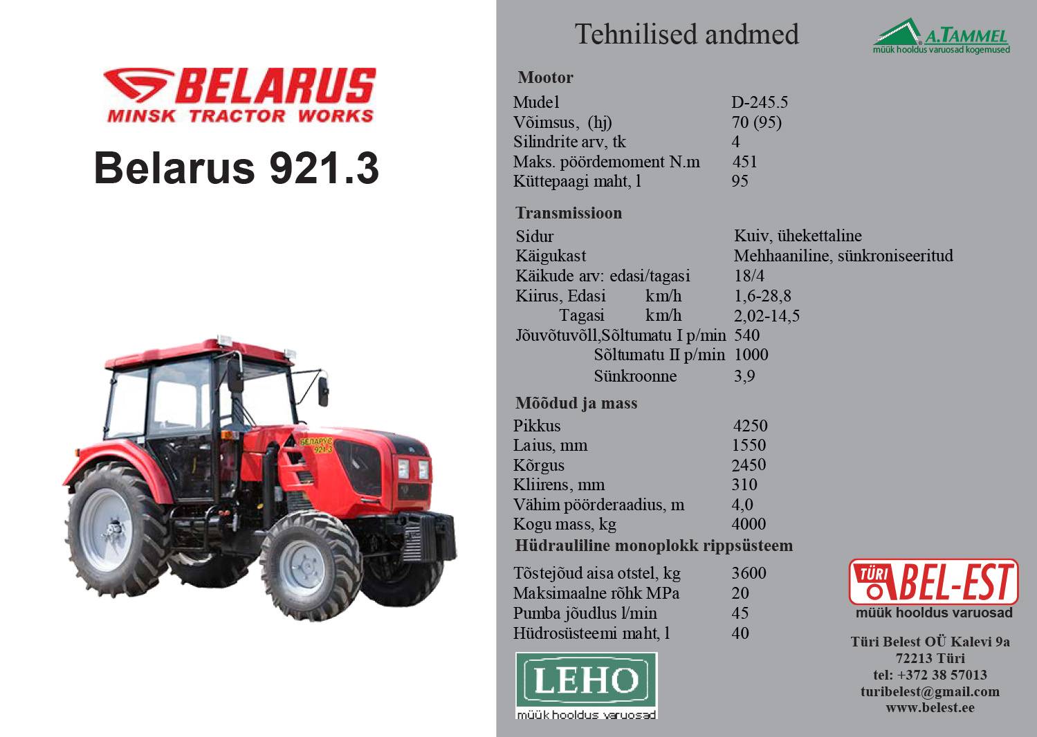 Колёсный трактор мтз-921 беларус: описание технических характеристик | фермер знает |