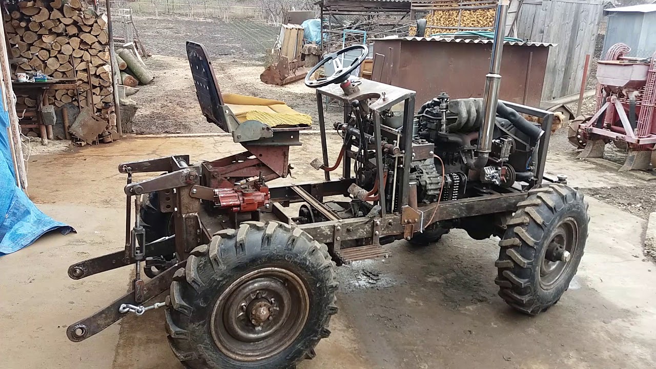 Самодельные мини-трактора с ломающейся рамой (видео)