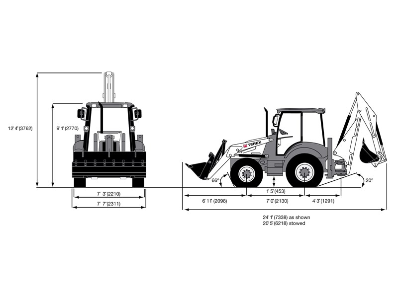 Экскаватор погрузчик terex tlb 825 с неподвижным задним мостом. модельный ряд экскаваторов – погрузчиков терекс