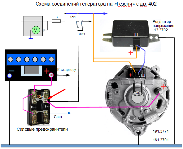 Схема подключения генератора камаз: 5320, 65115, 4310, евро 2
