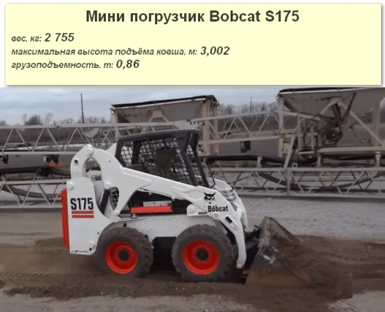 Описание и технические характеристики мини-погрузчика bobcat s175