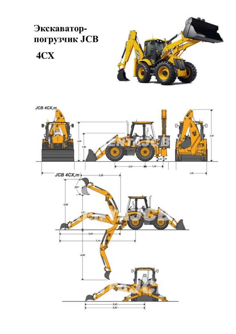 Характеристики jcb 4cx – jcb 4cx; технические характеристики